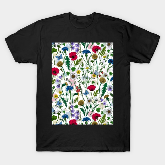 Wild flowers, poppies, cornflowers, daisies and more T-Shirt by katerinamk